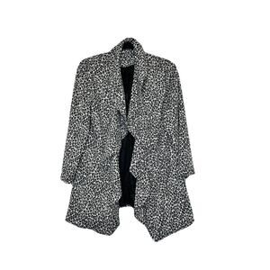 Calvin Klein Woman’s leopard, cascading drape neckline open front jacket Size 16